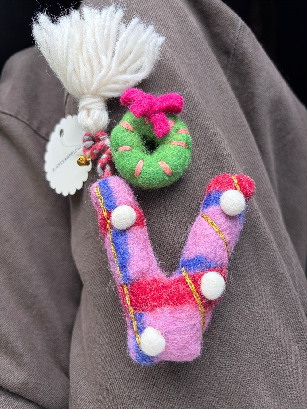 Anthropologie Jolly Mono Ornament V